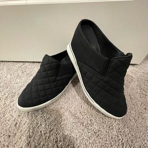 Black slip on platforms